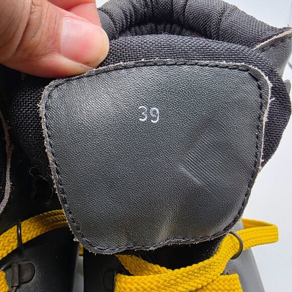 Alpina 3 Pin 75mm Nordic Norm XC Ski Boots Mens Size 39 Black Yellow Vibram - Picture 6 of 14